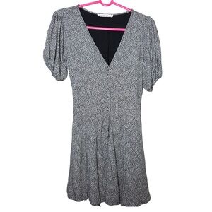 Abercrombie & Fitch Women's Floral Blue and Black Dress Lined XS